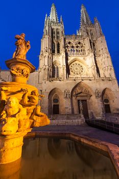 Burgos Cathedral on Plaza de San Fernando. Burgos, Castile and Leon, Spain.