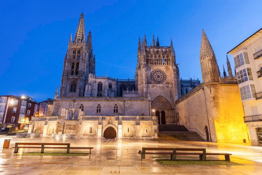 Burgos Cathedral on Plaza de San Fernando. Burgos, Castile and Leon, Spain.