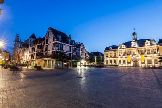 Troyes City Hall at evening. Troyes, Grand Est, France.