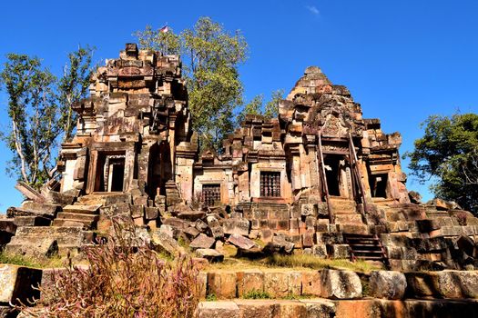 View of the ancient Ek Phnom temple, Battambang, Cambodia