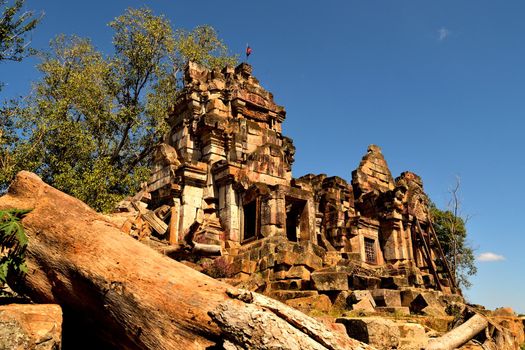 View of the ancient Ek Phnom temple, Battambang, Cambodia