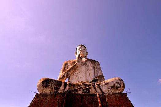 View of the giant Buddha in the Wat Ek Phnom complex, Battambang, Cambodia