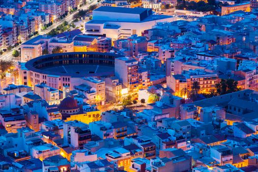 Panorama of Alicante from Castle of Santa Barbara. Alicante, Valencian Community, Spain.