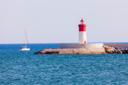 Lighthouse in Cartagena. Cartagena, Murcia, Spain.