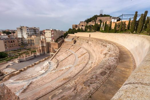 Roman Theatre in Cartagena. Cartagena, Murcia, Spain.