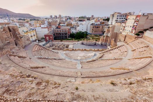 Roman Theatre in Cartagena. Cartagena, Murcia, Spain.