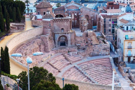 Roman Theatre in Cartagena. Cartagena, Murcia, Spain.