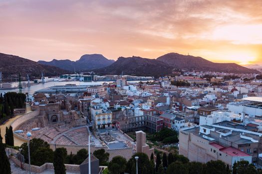 Roman Theatre in Cartagena. Cartagena, Murcia, Spain.