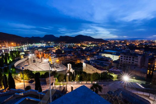 Roman Theatre in Cartagena. Cartagena, Murcia, Spain.