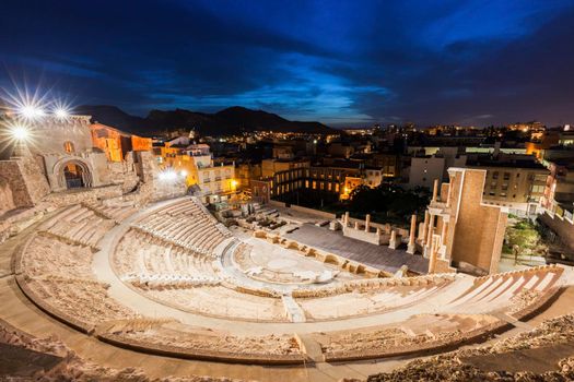 Roman Theatre in Cartagena. Cartagena, Murcia, Spain.