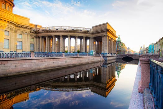Kazan Cathedral in Saint Petersburg . Sights of Saint Petersburg. Morning city without people. Orthodoxy. Article about tourism