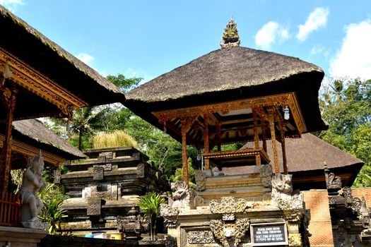 Closeup of a temple in the Tirta Empul complex, Bali