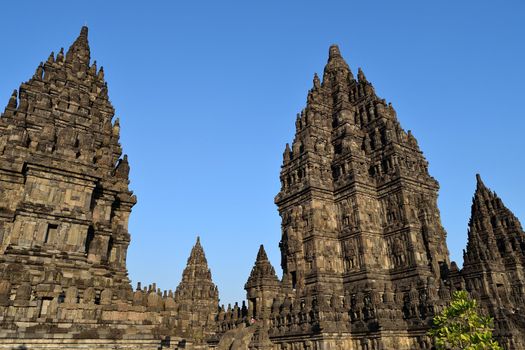 The wonderful Prambanan temple at sunset, Java island, Indonesia.