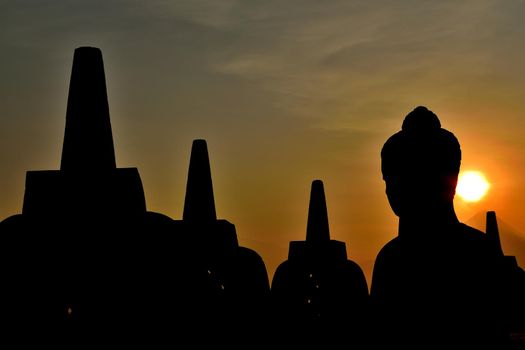 Borobudur temple in Java island, Indonesia