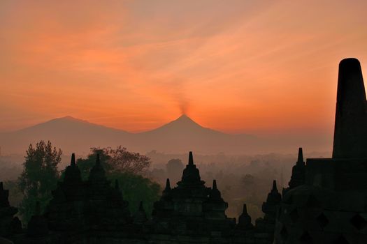 Borobudur temple in Java island, Indonesia