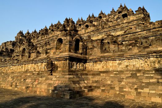 Dawn view of the Borobudur, Buddhist temple in Java, Indonesia
