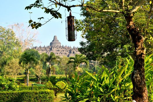 Dawn view of the Borobudur, Buddhist temple in Java, Indonesia