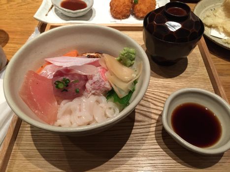 A spectacular composition of sashimi in Kanazawa, Japan