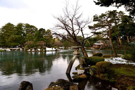 View of the Kenroku En garden during the winter season, Kanazawa