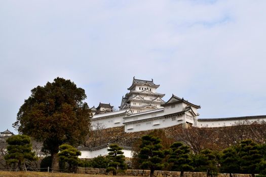View of the Himeji castle during the winter season, Japan