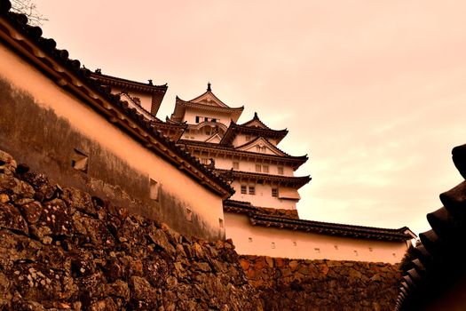 View of the Himeji castle during the winter season, Japan