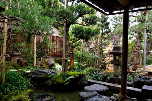 View of the garden in the Nomura samurai house, Kanazawa