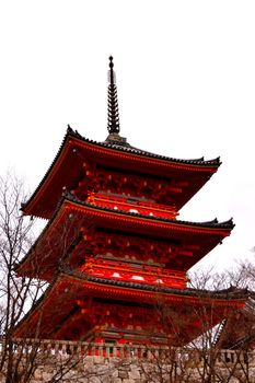 View of the wonderful pagoda Koyasu in the Kiyomizu complex, Kyoto