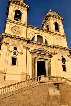 May 8th 2020, Rome, Italy: View of the Trinita dei Monti without tourists due to the phase 2 of lockdown