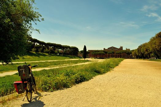 May 8th 2020, Rome, Italy: View of the Circus Maximus without tourists due to the phase 2 of lockdown