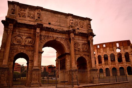 May 15th 2020, Rome, Italy: View of the Arch of Constantine without tourists due to the phase 2 of lockdown