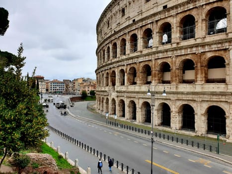 March 13th 2020, Rome, Italy: View of the Colosseum without tourists due to the quarantine