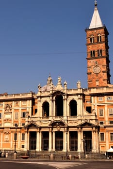 April 8th 2020, Rome, Italy: View of the Basilica di Santa Maria Maggiore without tourists due to the lockdown