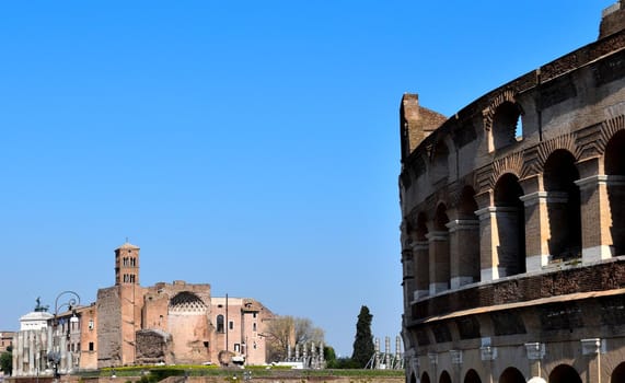 April 8th 2020, Rome, Italy: View of the Colosseum without tourists due to the lockdown