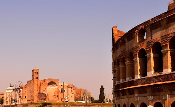 April 8th 2020, Rome, Italy: View of the Colosseum without tourists due to the lockdown