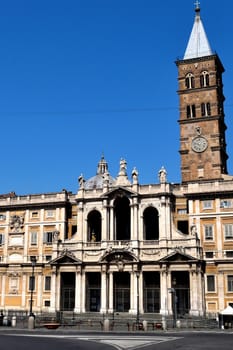 April 8th 2020, Rome, Italy: View of the Basilica di Santa Maria Maggiore without tourists due to the lockdown