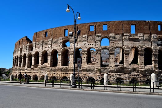 May 4th 2020, Rome, Italy: View of the Colosseum without tourists due to the phase 2 of lockdown