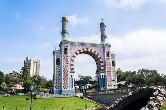 Panoramic view of Friendship Park in the district of Santiago de Surco in the capital of Lima - Peru