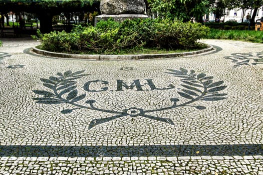Beautiful Principe Real Garden on a cloudy day in Lisbon