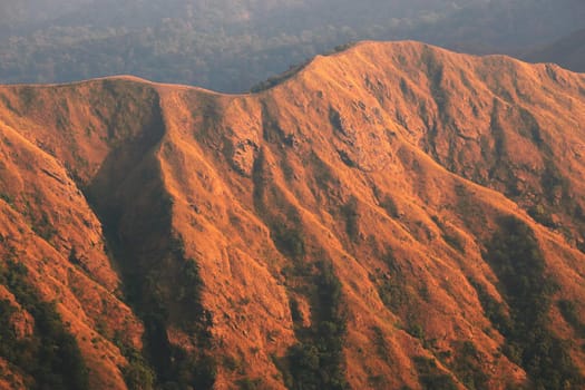 High ridges in the evening. Natural background images