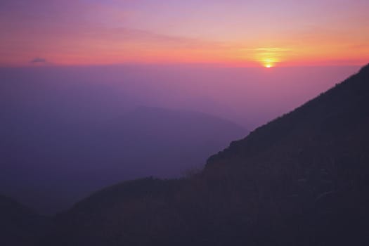 High ridges in the evening. Natural background images