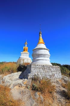 Pagoda in Myanmar, where people are Buddhists.