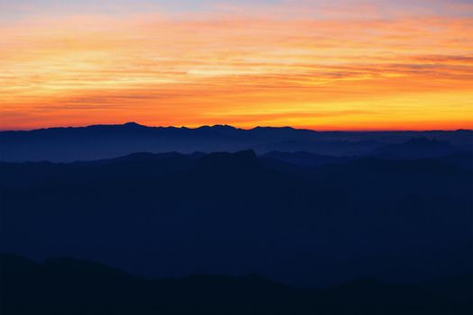 The first light in the amazing morning