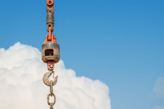 Construction crane With a blue sky background