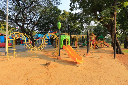 Playground for children On a sunny day