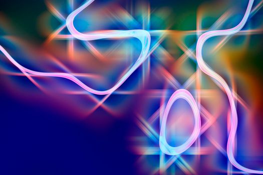 Abstract futuristic dark background with glowing shapes.