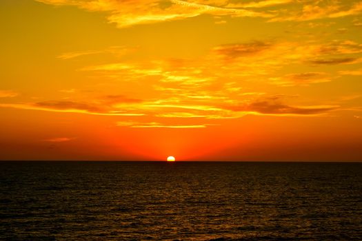 A view of a wonderful sunset over the ocean