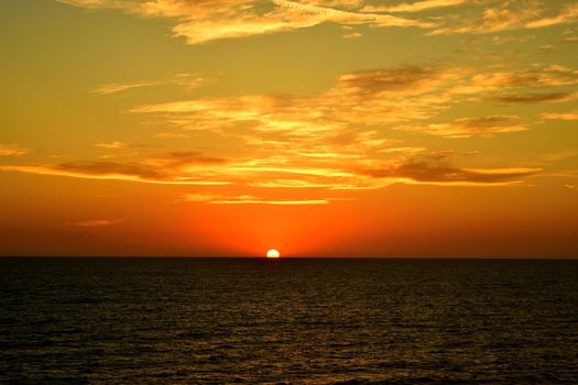 A view of a wonderful sunset over the ocean