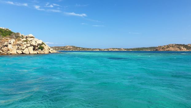 A view of the wonderful islands, sea and rocks of Costa Smeralda, Sardinia, Italy