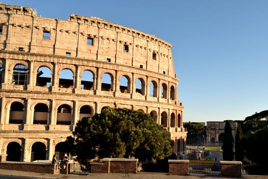 May 7th 2020, Rome, Italy: View of the Colosseum without tourists due to the phase 2 of lockdown