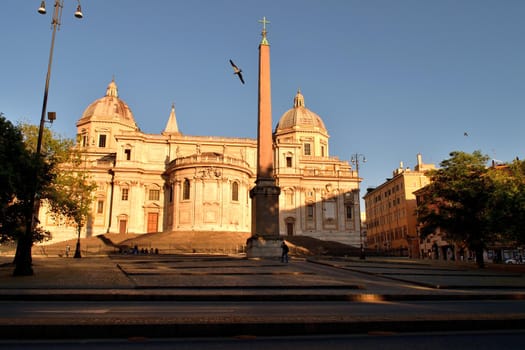 May 7th 2020, Rome, Italy: View of the Basilica di Santa Maria Maggiore without tourists due to the phase 2 of lockdown